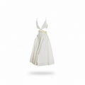 White dress with a belt on a white background