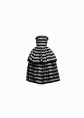 Black and white striped dress on a white background