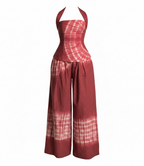 Red and white tie-dye dress on a white background