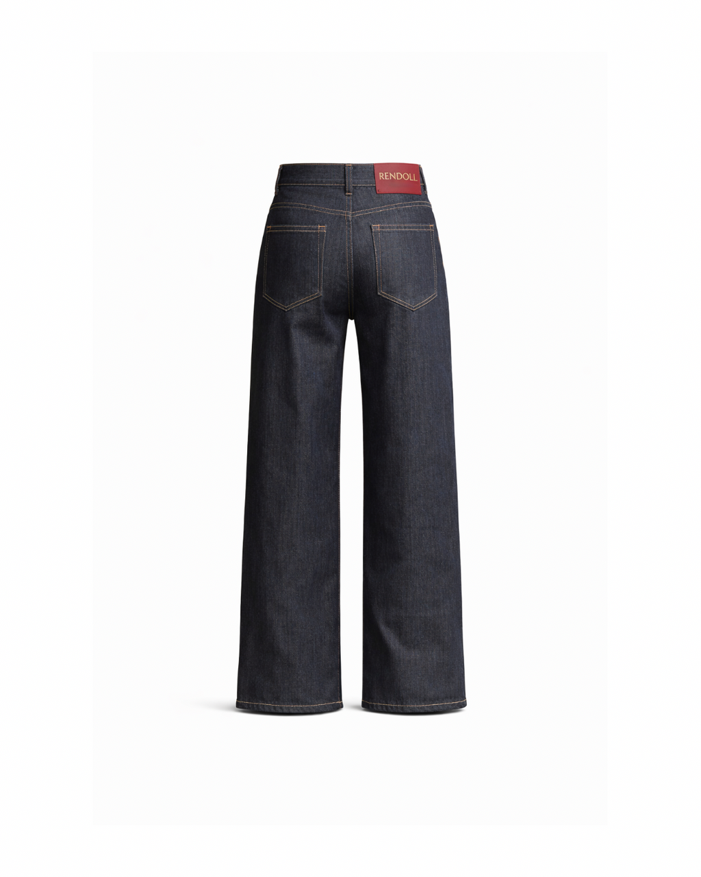 Dark blue jeans on a white background