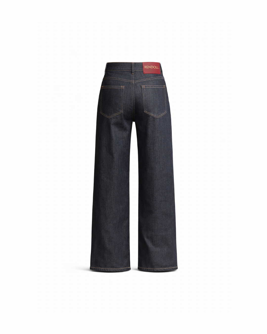 Dark blue jeans on a white background
